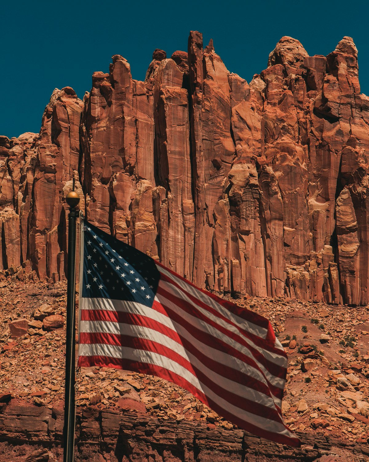 American flag at a national park entrance