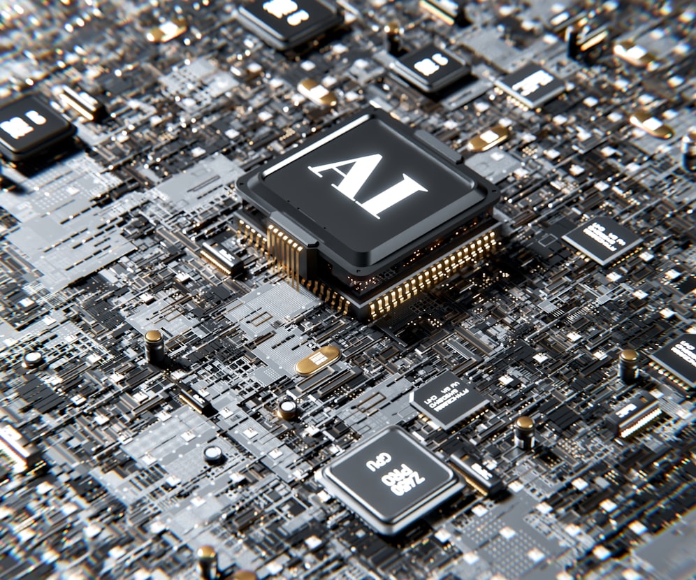 Close-up of AI processor chip representing Nvidia's computing advances